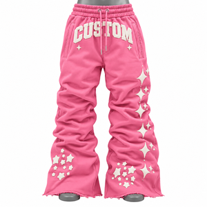 Conjunto de Sudadera con Capucha y Cremallera Bordada con Pedrería Rosa, Estilo Y2K, con Apliques de Letras y Tachuelas, Unisex, de Forro Polar - Product Image 3