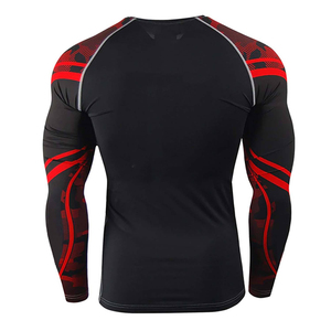 Custom Logo Boxing Rash Guard <b>Men</b> Sublimation Printed Spandex Stretch <b>Compression</b> <b>Shirts</b> Breathable Quick Dry Gym Rash guard OEM - Product Image 4