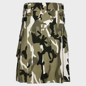 Kilt utilitaire camouflage urbain pour hommes, kilt cargo en coton avec poches OEM ODM 2026 - Product Image 2