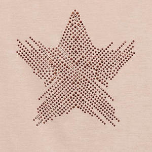 Women's Beige Star Print Short Sleeve T-Shirt O-Neck Loose Fit Casual Jersey Spring Summer Cotton <b>Top</b> - Product Image 6