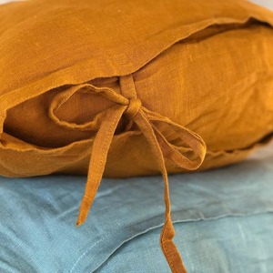 ปลอกหมอนผ้าลินิน สีเทาล้วน ทรงสี่เหลี่ยมผืนผ้า ปิดแบบซองจดหมาย ระบายอากาศได้ดี ตกแต่งบ้าน สไตล์เรียบง่าย - Product Image 5