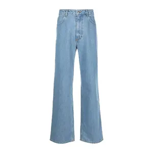 Pantalones vaqueros para hombre Vaqueros de calle de gran tamaño unisex ultra holgados pantalones vaqueros rectos azules de pierna ancha para hombre