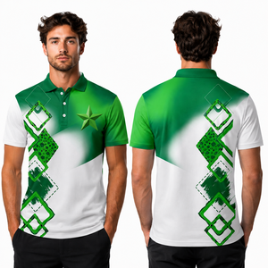 Chemise de sport de golf personnalisée à sublimation directe d'usine, respirante, à séchage rapide, anti-humidité, en toile polyester-coton pour hommes - Product Image 3