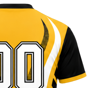 Maillot de volley-ball sublimé jaune et noir à manches courtes – Tenue de sport d'équipe haute performance pour le jeu - Product Image 4