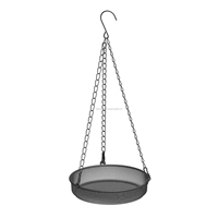 Comedero para Pájaros Colgante de Metal Rústico Ecológico Hecho a Mano con Acabado con Recubrimiento en Polvo, Protección UV y Resistente al Agua, 1.8L, para Observación de Aves en el Jardín