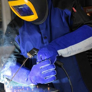 Hockey Palm Cowhide Split Leather Welding Gloves Personal Protective Flame Resistant Heavy Duty Firefighting Bbq Gloves - Product Image 6