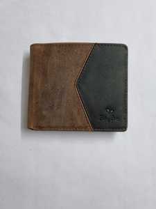 Baby Tran Genuine Leather Minimalist Card <b>Holder</b> Wallet Brown and Black Two-Tone Design - Product Image 1
