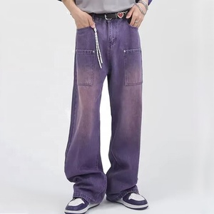 Men's Vintage for Straight Low Waist Loose Fit Denim <b>Jeans</b> Casual Stretch Comfort Eco-Friendly Cargo Pants - Product Image 3