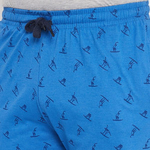 Shorts décontractés confortables en coton tricoté à 100 % avec taille élastique, respirants et imprimés pour hommes - Product Image 6
