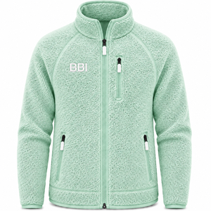 Veste polaire homme sur mesure en acier gris ardoise, modèle Sherpa, entièrement zippée, col montant, chaude, pour sports de plein air - Product Image 6