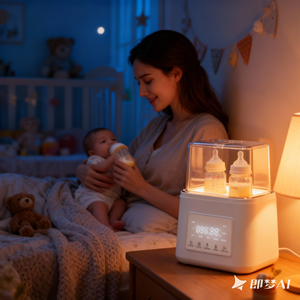 Calentador <span class=keywords><strong>de</strong></span> Leche <span class=keywords><strong>Eléctrico</strong></span> para Bebés Babytop, Doble Biberón <span class=keywords><strong>de</strong></span> Vidrio, con Diseño Impreso Libre <span class=keywords><strong>de</strong></span> BPA y <span class=keywords><strong>Esterilizador</strong></span> - Product Image 3