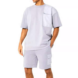 Conjunto Deportivo de Verano para Hombre de Alta Calidad, Camiseta de Manga Corta de Algodón y Poliéster con Pantalones Cortos Casuales para Uso Diario - Product Image 2