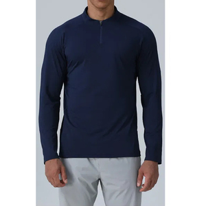 Hauts de sport à haute performance pour la course à pied, vêtements d'entraînement fitness à faible MOQ, veste de survêtement de gym à fermeture éclair 1/4, réduction sur les achats en gros - Product Image 2
