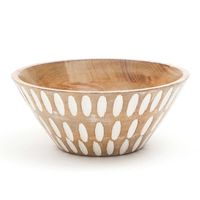 Mangohouten moderne luxe serveerschaal groot wit emaille binnenwerk citrus fruit citroen sinaasappel print design milieuvriendelijk vaatwasserbestendig