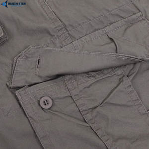 Shorts cargo décontractés pour hommes en toile unie respirante, taille haute avec cordon de serrage, poches fonctionnelles, séchage rapide, écologiques, pour la randonnée - Product Image 6