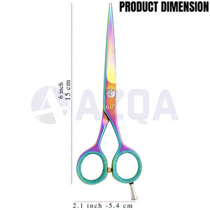 Tijeras de Peluquería Profesionales de Acero Inoxidable con Recubrimiento Multicolor de 6 Pulgadas, Tijeras de Peluquería para Salón - Product Image 3