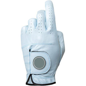 Golf Gloves Sheepskin Full Finger Hand Grips Adjustable Wrist <b>Strap</b> Right Hand Non Slip Hook Loop Closure Men Sports Use White - Product Image 6
