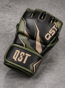QST หนัง PU ถุงมือ MMA ถุงมือฝึกซ้อมแบบไร้นิ้ว ถุงมือศิลปะการต่อสู้ ถุงมือชกมวยแบบมืออาชีพ - Product Image 5