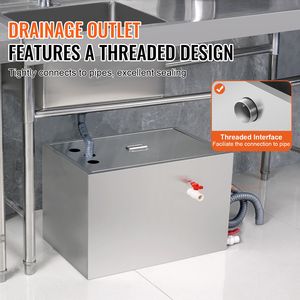 Trappola per Grasso in Acciaio Inossidabile da 40 Libbre per Cucine Commerciali, 10 GPM, con Ingresso Superiore per Rifiuti - Product Image 4