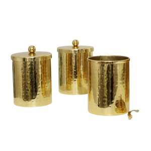 Antique Copper Embossed Diamond Canister Set Metal Kitchen Food <b>Storage</b> <b>Containers</b> For Tea Coffee Sugar In Reasonable Price - Product Image 5