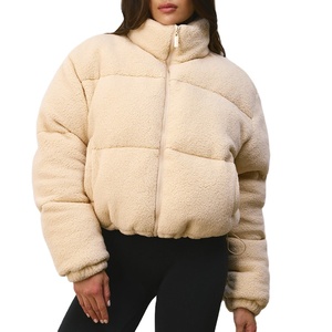 OEM โลโก้ที่กําหนดเองแจ็คเก็ตขนแกะที่สะดวกสบายขนาดใหญ่ขนแกะซิปช่องทางปกเชอร์ปาแคชเมียร์ผู้หญิงแจ็คเก็ตปักเป้า - Product Image 1