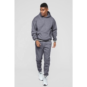 Ropa de invierno 100% de algodón para hombre, sudadera lisa con capucha, pantalón, ropa de calle bordada, conjunto de 2 piezas para adultos, artículos en stock - Product Image 1