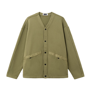 Vente flash : Cardigan surdimensionné de qualité supérieure |   Vêtement en molleton de coton biologique à fermeture à pression avec logo personnalisé, fabricant OEM, marque privée - Product Image 1