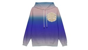 Hoodie unisexe surdimensionné à dégradé de couleurs, tricoté, avec broderie vieillie, strass et délavage acide vintage - Product Image 4