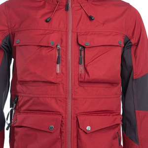 <b>Men's</b> Red Waterproof Hard Shell Jacket Hooded Outdoor Winter Coat With Multiple Pockets Regular Fit Zip - Product Image 2