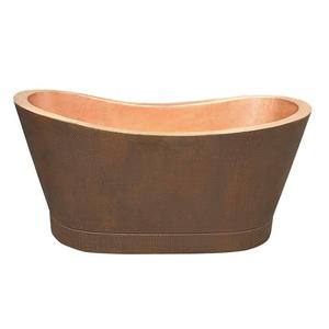 Bañera Ovalada de Cobre Martillado, Estilo Vintage, Elegante y Lujosa, Hecha a Mano, Profunda, Ecológica, Portátil y Duradera - Product Image 2