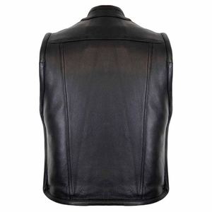 Gilet en cuir décontracté pour homme, coupe ajustée, en cuir de vachette de haute qualité, sans manches, sur mesure, en similicuir respirant - Product Image 3