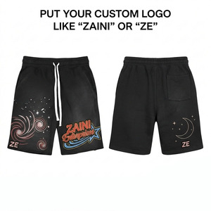 Premium Woven 140gsm Waterproof Breathable Eco-Friendly Black Board <b>Shorts</b> with <b>Sequined</b> Front Custom Logo Drawstring Sporty - Product Image 1