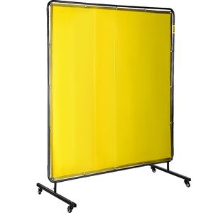 Schermo Protettivo per Saldatura in Vinile Giallo Ignifugo 6x6 Pollici con 4 Ruote per Operazioni di Saldatura - Product Image 1