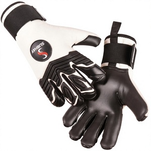 Gants de gardien de but professionnels blancs, en latex allemand Contact, coupe négative, logo de marque personnalisé, équipement de niveau compétition - Product Image 1