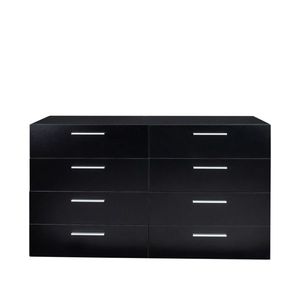 FCH Black Double Dresser with 8 Drawers Wide Storage Cabinet for Bedroom Living Room or Home Entryway - Product Image 2