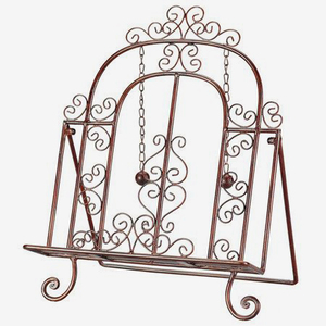 Support de livre de cuisine pliable en bois récupéré et métal, avec support vertical et un seul niveau - Product Image 2