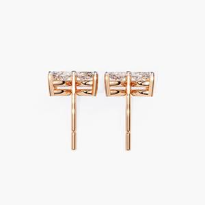 Pendientes de Diamante Cultivado en Laboratorio con Corte Marquesa de 0.88ct, Diseño Floral en Oro de 14K, Pendientes Minimalistas para Boda para Mujer - Product Image 6