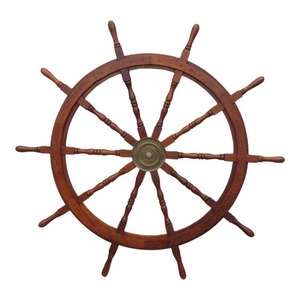 Wooden <b>Ship</b> <b>Wheel</b> Exclusive Nautical Display Accent Developed to Promote Coastal Home Styling with Timeless Decorative Beauty - Product Image 1