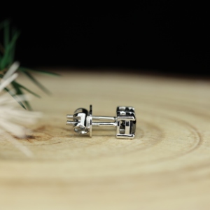 Hot Selling Gold Plated <b>Silver</b> 925 Sterling Women's Stud <b>Earrings</b> with Natural Black Spinel for Wedding and Engagement - Product Image 3