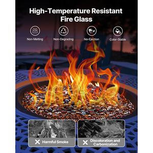 Vetro per Fuoco Resistente alle Alte Temperature 10LBS/4.5KG, Vetro Riflettente da 3/4 Pollici Senza Fumo per Caminetti e Accessori - Product Image 3
