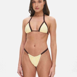 Conjunto de Bikini de Lujo de 3 Piezas para Niñas, Tejido de Spandex/Poliéster, Cintura Alta, con Aros, Ecológico, Traje de Baño para Mujer - Product Image 1