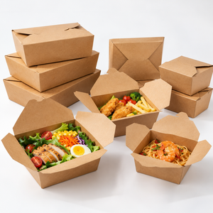 Boîtes à emporter en papier kraft personnalisées pour hamburgers, salades, pâtes, repas chauds ou froids, vente en gros OEM - Product Image 3