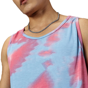 Solid Trader Simple Design Round Neck Sleeveless <b>Vest</b> <b>Loose</b> <b>Fitting</b> Cool Breathable Summer Holiday Men Tie Dye Tank <b>Top</b> - Product Image 2