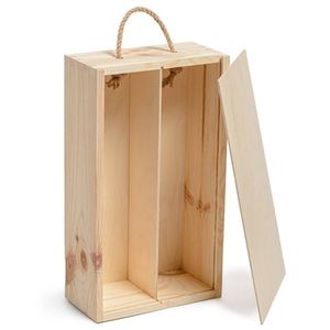 Boîte à vin en bois de qualité supérieure, emballage cadeau, conteneur de rangement fait main, présentation élégante de la bouteille - Product Image 1