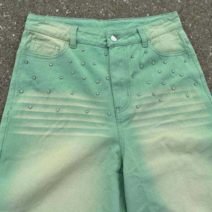 Vaqueros de mezclilla para hombre, personalizados, de corte holgado y pierna recta, lavados a la piedra, estilo vintage, largos, transpirables para verano y otoño - Product Image 5