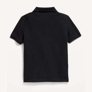 เสื้อโปโลผ้าฝ้ายสีดำสำหรับเด็กนักเรียน พิมพ์ลายโลโก้ - Product Image 3