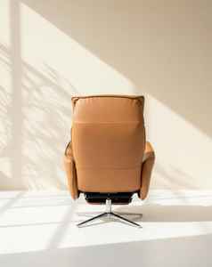 เก้าอี้ปรับเอนหนังเทียม เก้าอี้ปรับเอนหนังเดี่ยวที่สะดวกสบาย เก้าอี้พักผ่อนดีไซน์ทันสมัย ​​พนักพิงปรับได้ - Product Image 3