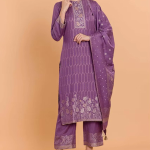 Conjunto de Traje Salwar Kameez de Pashmina sin Coser de la Marca SAFAA DILKASH para Mujer, Material para Vestido de Invierno, Venta al por Mayor - Product Image 1