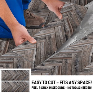 10 pièces brun foncé Grain de bois PVC auto-adhésif autocollants de sol étanche carrelage autocollant bricolage pour salons bureaux décoratifs - Product Image 1