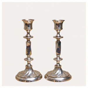 Handmade Luxury <b>Silver</b> Taper Candle Holder Set of 2 Elegant Metal <b>Candlestick</b> Stand for Wedding Party Tabletop Lighting - Product Image 3